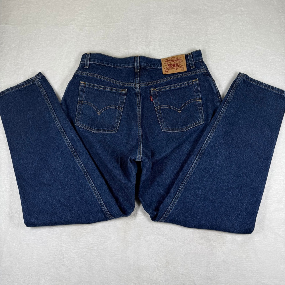 Levis 550 Relaxed Fit Tapered Leg Jeans Womens 16 M Dark Wash High Rise 2002